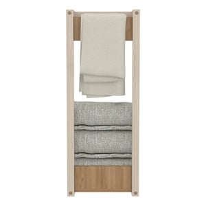 Ambia Wall Tower Rack Light Oak Engineered Wood
