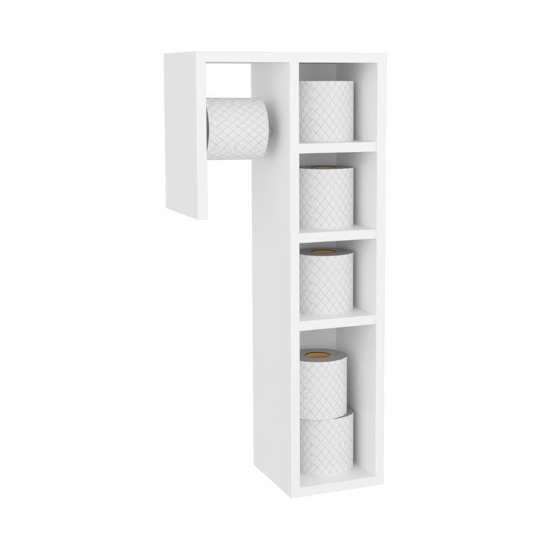 Delco 4 Shelf Bathroom Storage Cabinet White Engineered Wood