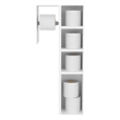 Delco 4 Shelf Bathroom Storage Cabinet White Engineered Wood