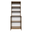Vinton 2 Door Bookcase with Upper Shelves Natural Oak/White Engineered Wood