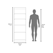 Vinton 2 Door Bookcase with Upper Shelves Natural Oak/White Engineered Wood