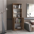 Vinton 2 Door Bookcase with Upper Shelves Natural Oak/White Engineered Wood