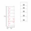 Vinton 2 Door Bookcase with Upper Shelves Natural Oak/White Engineered Wood
