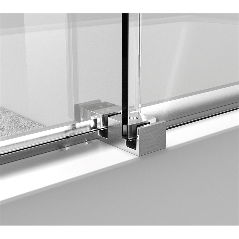 Elegant Kitchen and Bath Ross Frameless Aluminum Tub Door in Nickel