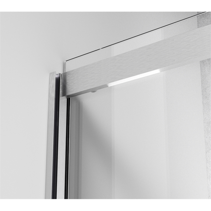 Elegant Kitchen and Bath Ross Frameless Aluminum Tub Door in Nickel