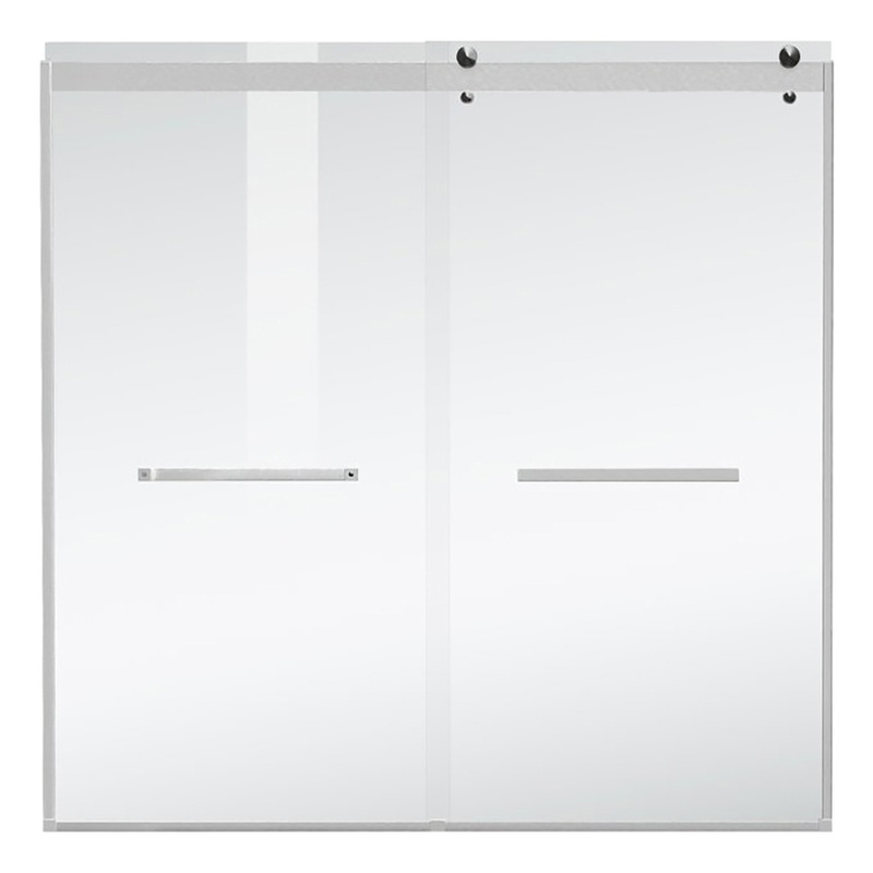 Elegant Kitchen and Bath Ross Frameless Aluminum Tub Door in Nickel
