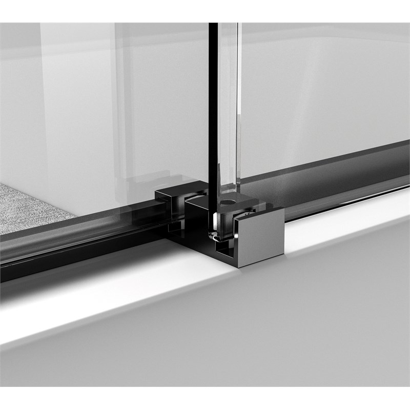 Elegant Kitchen and Bath Ross Frameless Aluminum Tub Door in Black