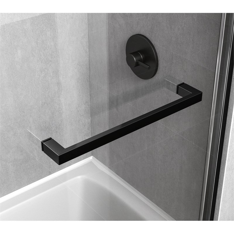 Elegant Kitchen and Bath Ross Frameless Aluminum Tub Door in Black