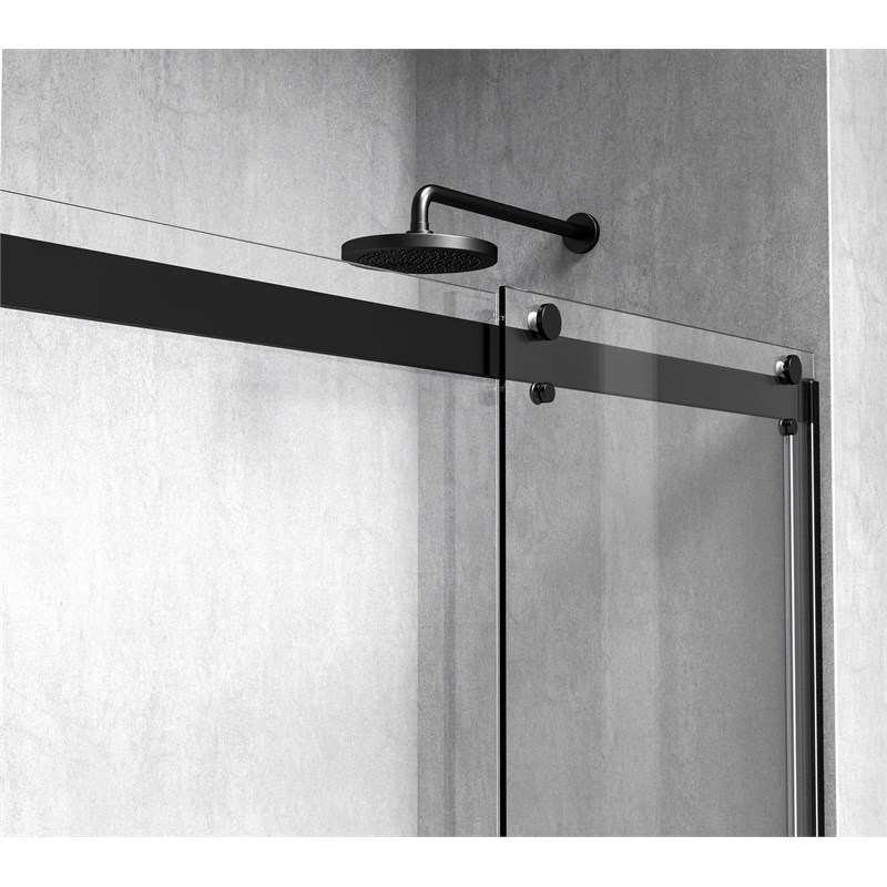 Elegant Kitchen and Bath Ross Frameless Aluminum Tub Door in Black