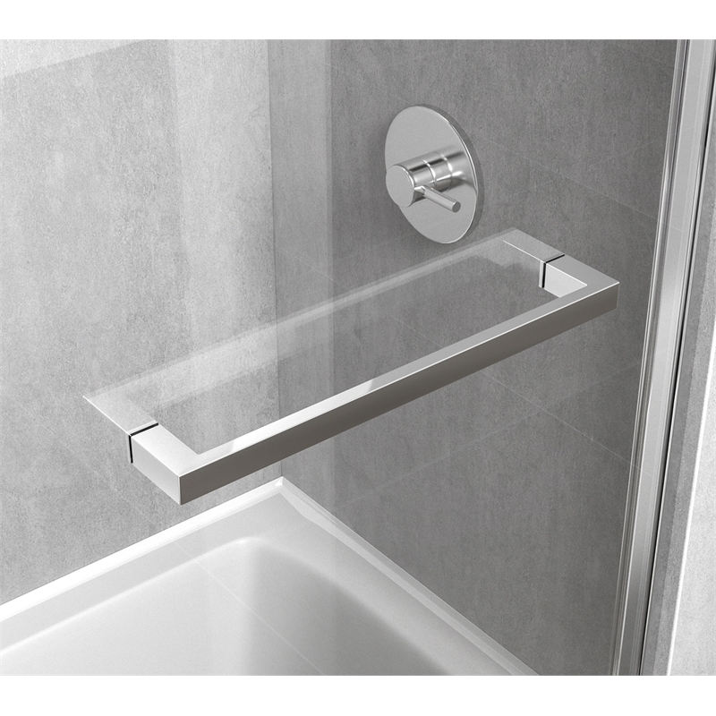 Elegant Kitchen and Bath Ross Frameless Aluminum Tub Door in Chrome