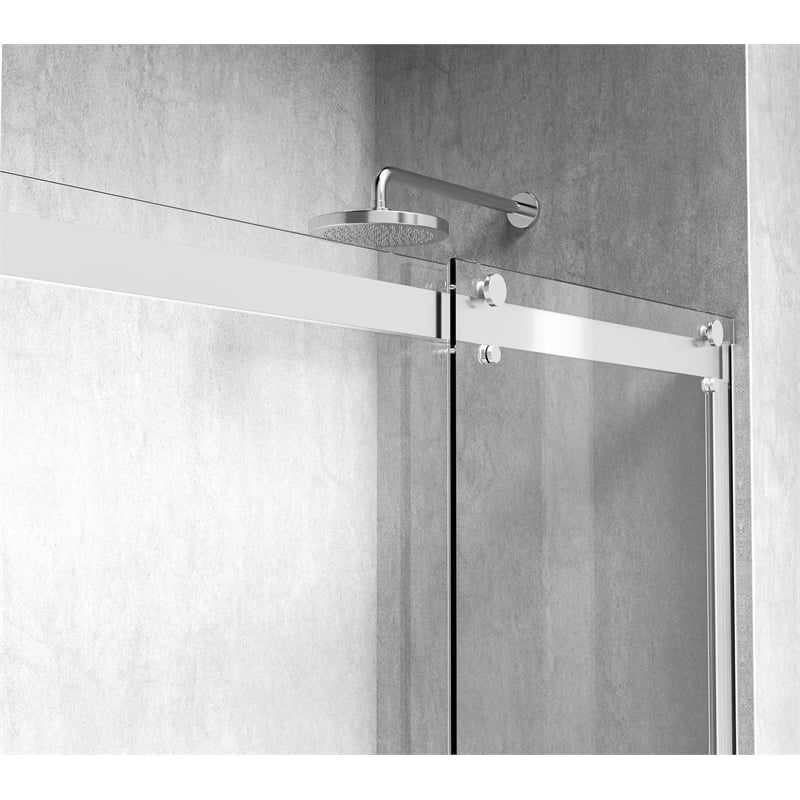 Elegant Kitchen and Bath Ross Frameless Aluminum Tub Door in Chrome