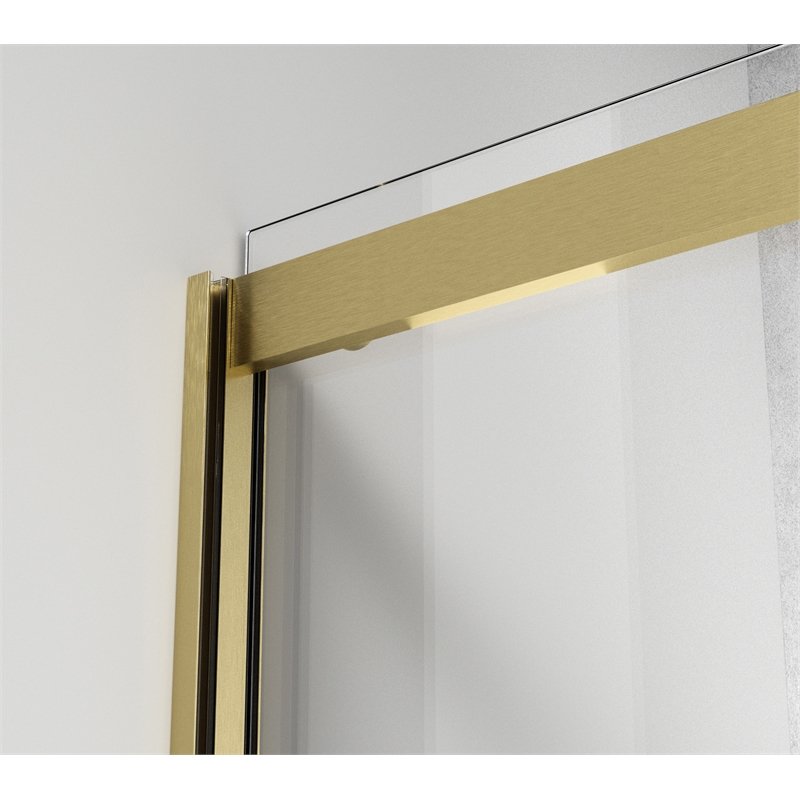 Elegant Kitchen and Bath Ross Frameless Aluminum Tub Door in Gold