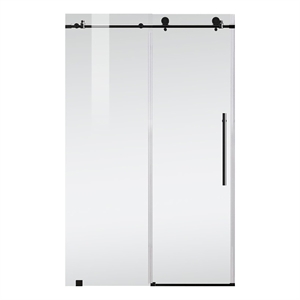 Elegant Kitchen and Bath Raleigh 48x76&quot Stainless Steel Shower Door in Black