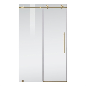 Elegant Kitchen and Bath Raleigh 48x76&quot Stainless Steel Shower Door in Gold