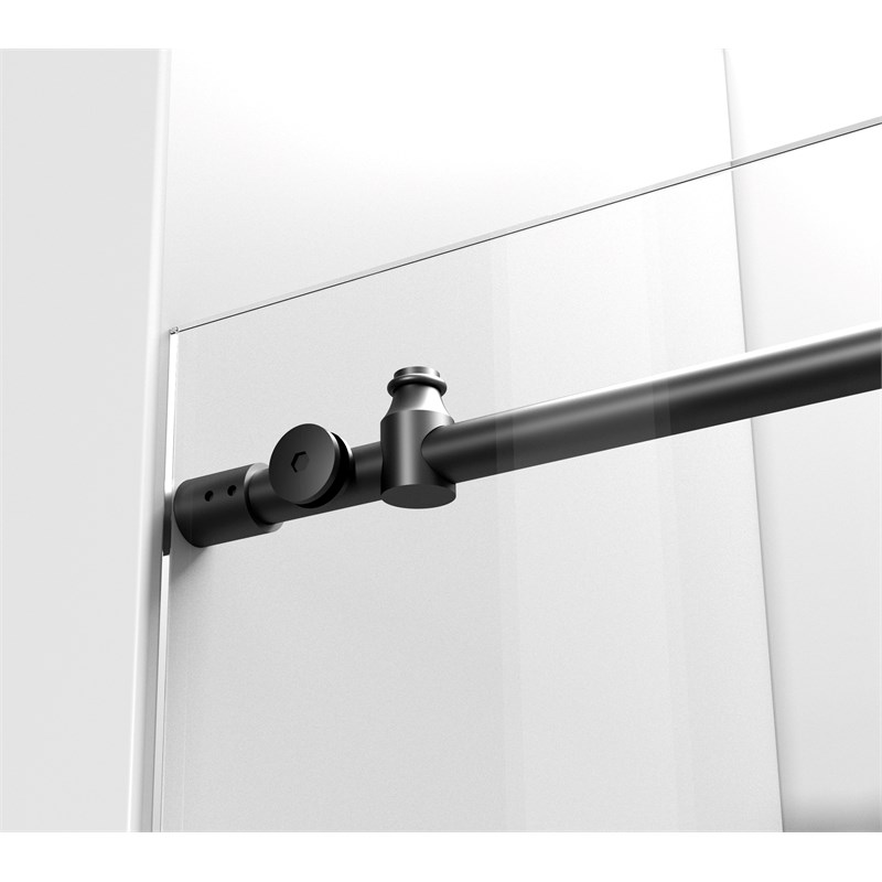 Elegant Kitchen and Bath Raleigh Frameless Stainless Steel Shower Door in Black