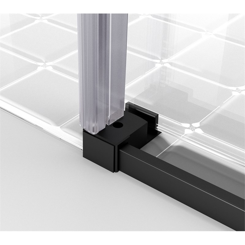 Elegant Kitchen and Bath Raleigh Frameless Stainless Steel Shower Door in Black