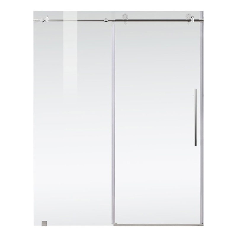 Elegant Kitchen and Bath Raleigh Frameless Stainless Steel Shower Door in Chrome