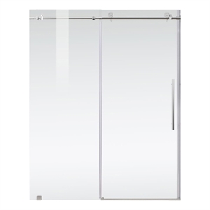 Elegant Kitchen and Bath Raleigh Frameless Stainless Steel Shower Door in Chrome