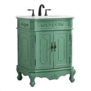 Elegant Kitchen and Bath Danville 27&quot Solid Wood Bathroom Vanity in Green