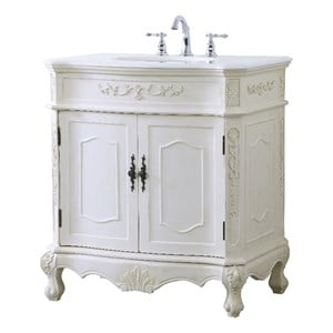 Elegant Kitchen and Bath Danville 32&quot Single Solid Wood Bathroom Vanity in White