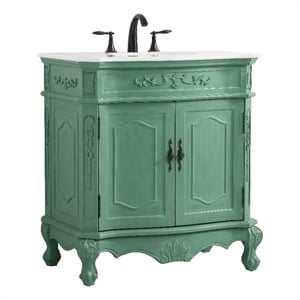Elegant Kitchen and Bath Danville 32&quot Single Solid Wood Bathroom Vanity in Green