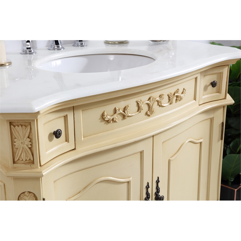 Elegant Kitchen and Bath Danville Solid Wood Bathroom Vanity in Antique Beige