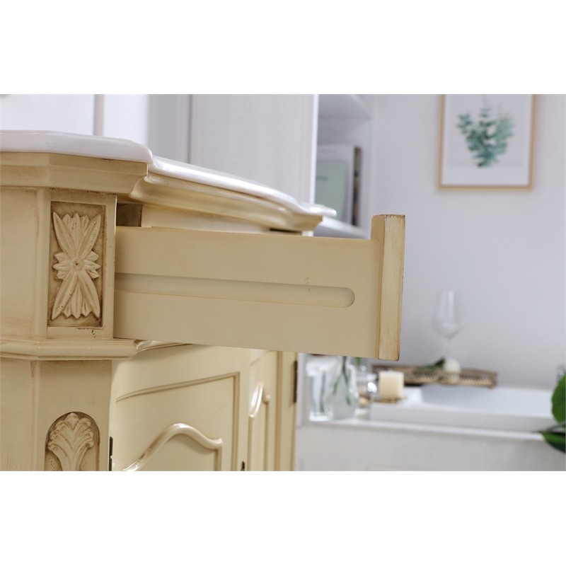 Elegant Kitchen and Bath Danville Solid Wood Bathroom Vanity in Antique Beige