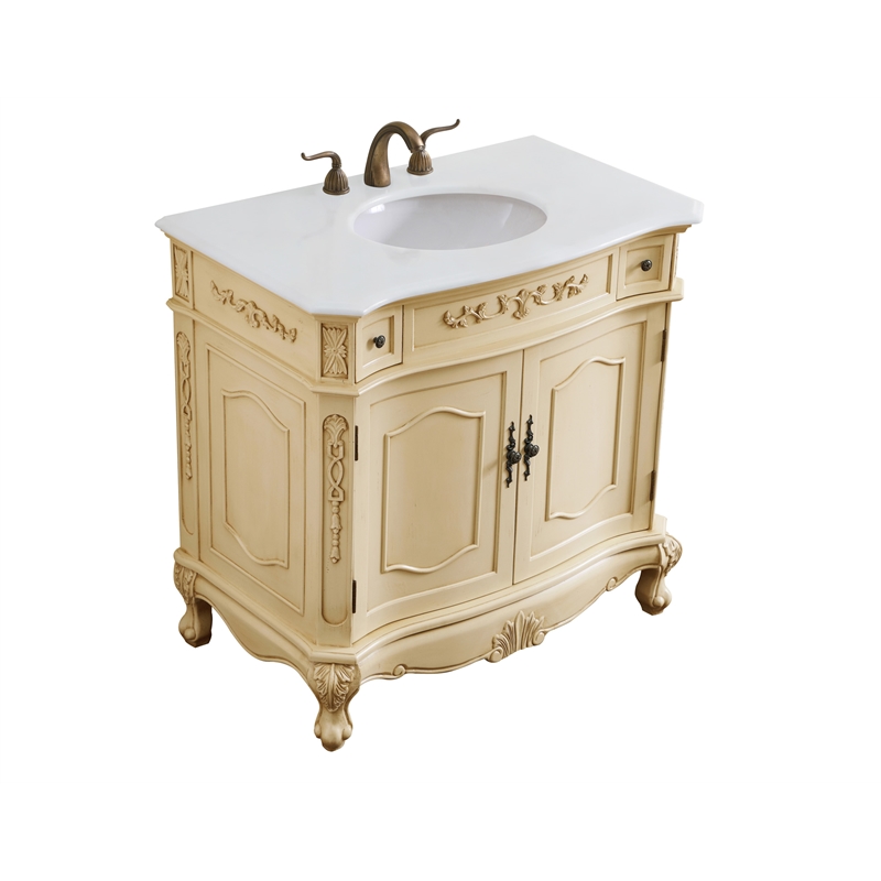 Elegant Kitchen and Bath Danville Solid Wood Bathroom Vanity in Antique Beige