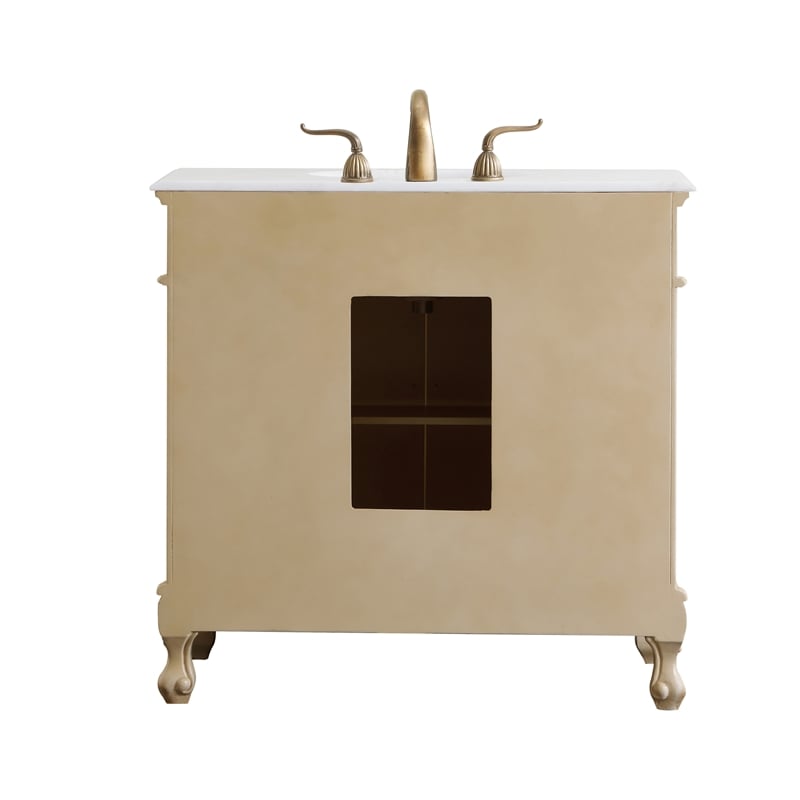 Elegant Kitchen and Bath Danville Solid Wood Bathroom Vanity in Antique Beige