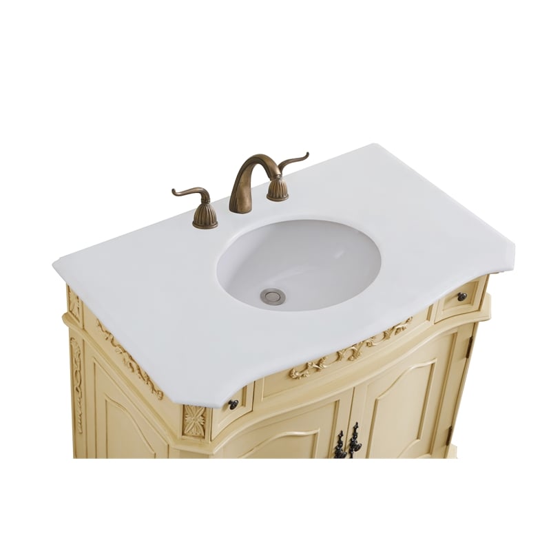 Elegant Kitchen and Bath Danville Solid Wood Bathroom Vanity in Antique Beige