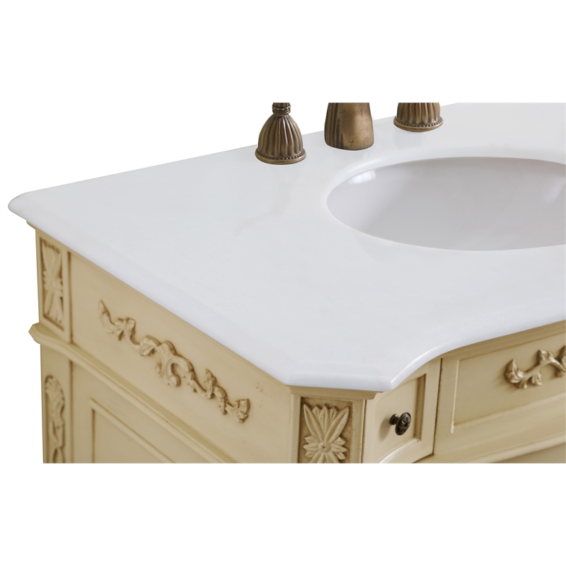 Elegant Kitchen and Bath Danville Solid Wood Bathroom Vanity in Antique Beige