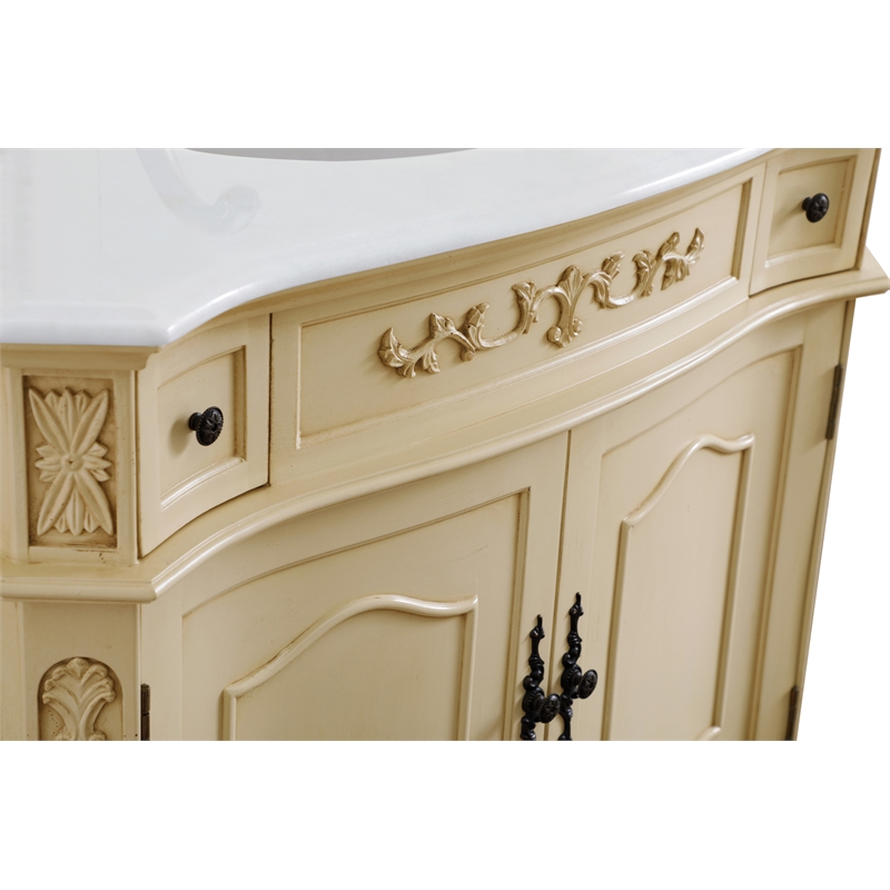 Elegant Kitchen and Bath Danville Solid Wood Bathroom Vanity in Antique Beige
