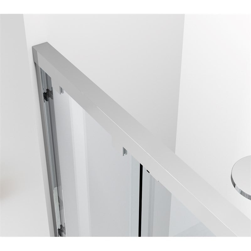 Elegant Kitchen and Bath Warren Semi-frameless Aluminum Shower Door in Chrome