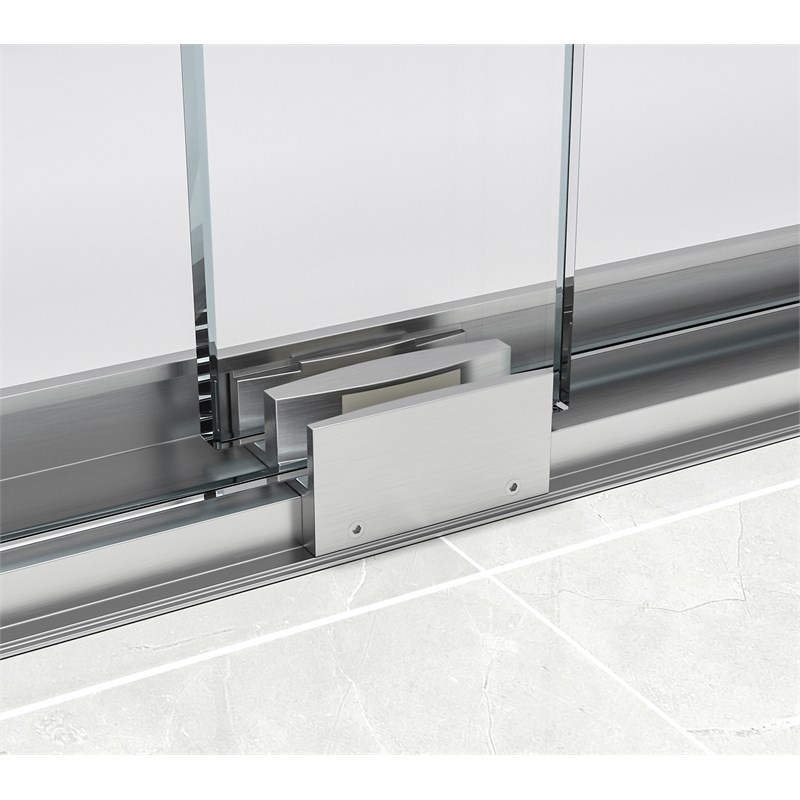 Elegant Kitchen and Bath Warren Semi-frameless Aluminum Shower Door in Nickel