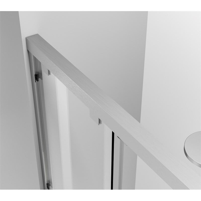 Elegant Kitchen and Bath Warren Semi-frameless Aluminum Shower Door in Nickel