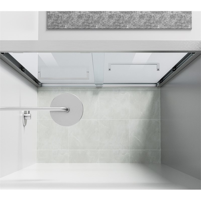 Elegant Kitchen and Bath Warren Semi-frameless Aluminum Shower Door in Nickel