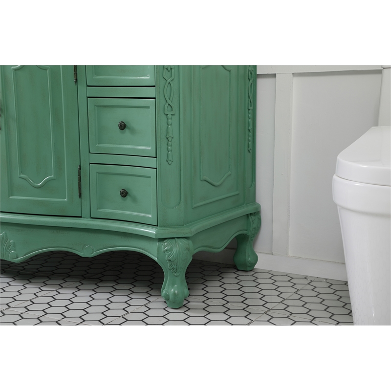 Elegant Kitchen and Bath Danville Single Solid Wood Bathroom Vanity in Green