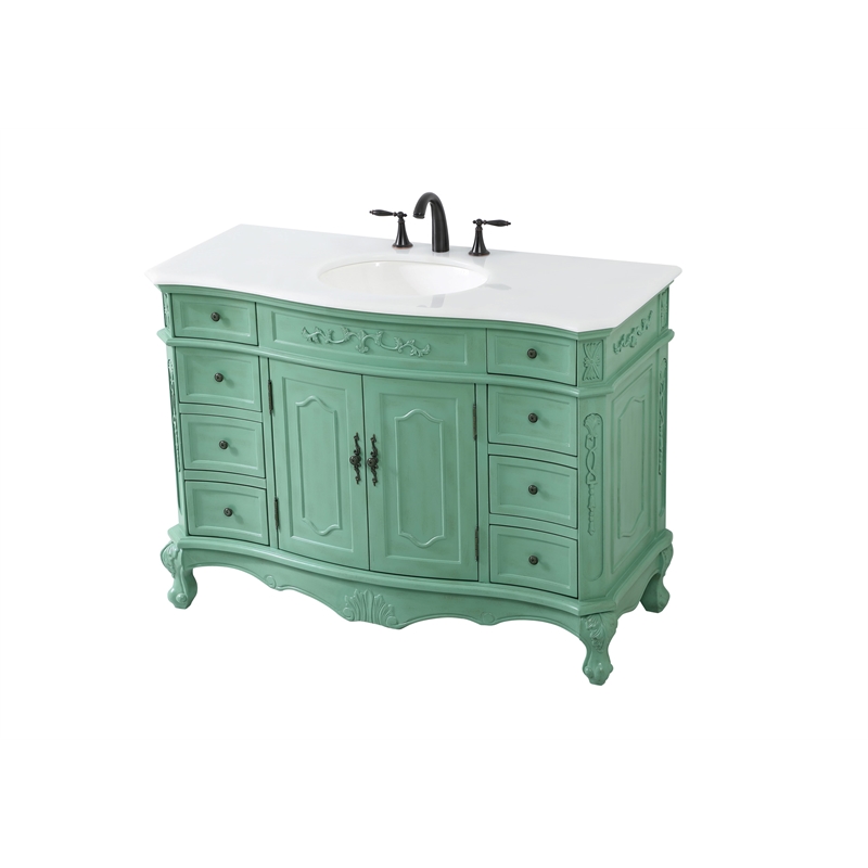 Elegant Kitchen and Bath Danville Single Solid Wood Bathroom Vanity in Green