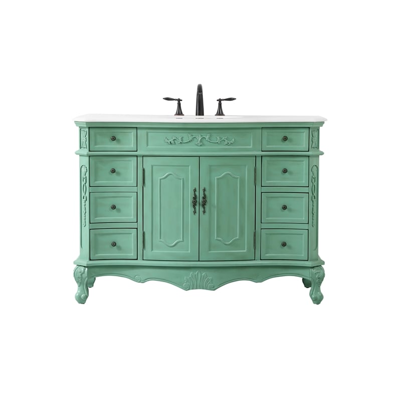 Elegant Kitchen and Bath Danville Single Solid Wood Bathroom Vanity in Green