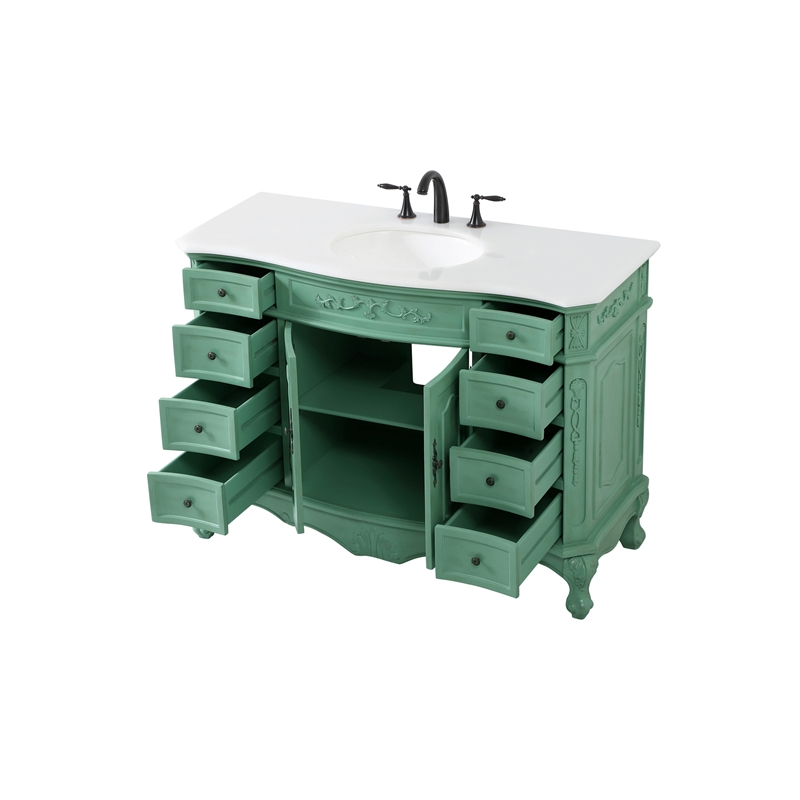 Elegant Kitchen and Bath Danville Single Solid Wood Bathroom Vanity in Green