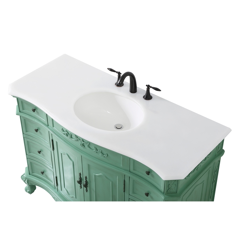 Elegant Kitchen and Bath Danville Single Solid Wood Bathroom Vanity in Green