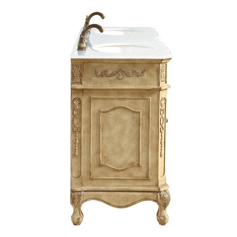 Elegant Kitchen and Bath Danville Double Solid Wood Bathroom Vanity in Beige
