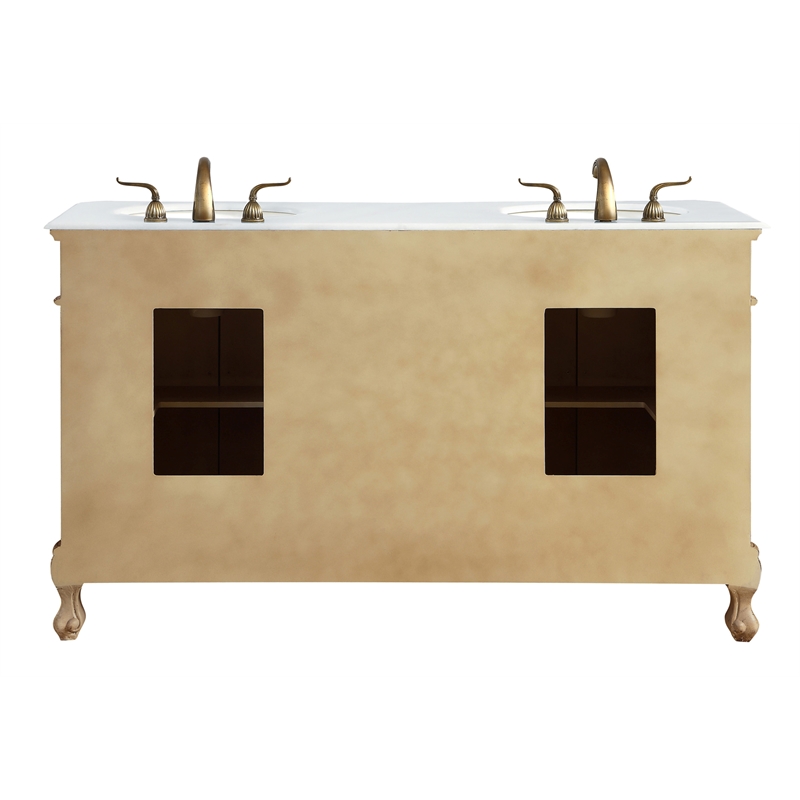 Elegant Kitchen and Bath Danville Double Solid Wood Bathroom Vanity in Beige