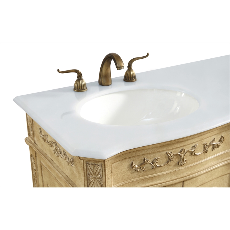 Elegant Kitchen and Bath Danville Double Solid Wood Bathroom Vanity in Beige