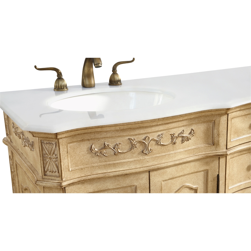 Elegant Kitchen and Bath Danville Double Solid Wood Bathroom Vanity in Beige