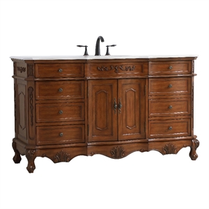 Elegant Kitchen and Bath Danville 60&quot Single Solid Wood Bathroom Vanity in Brown