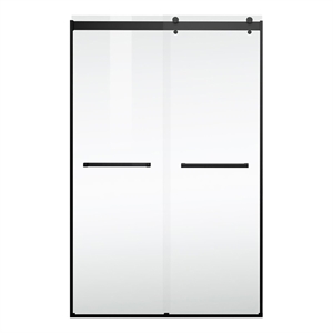 Elegant Kitchen and Bath Hamilton 48x76&quot Frameless Aluminum Shower Door in Black