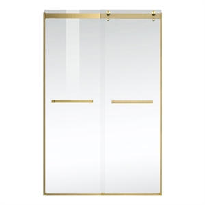 Elegant Kitchen and Bath Hamilton 48x76&quot Frameless Aluminum Shower Door in Gold