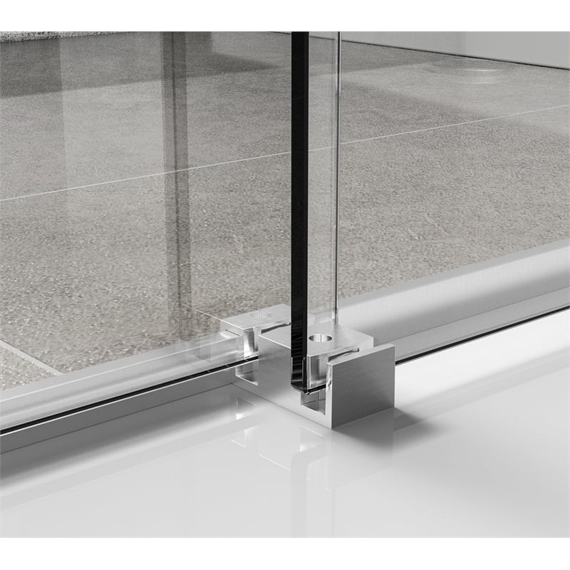 Elegant Kitchen and Bath Hamilton Frameless Aluminum Shower Door in Nickel