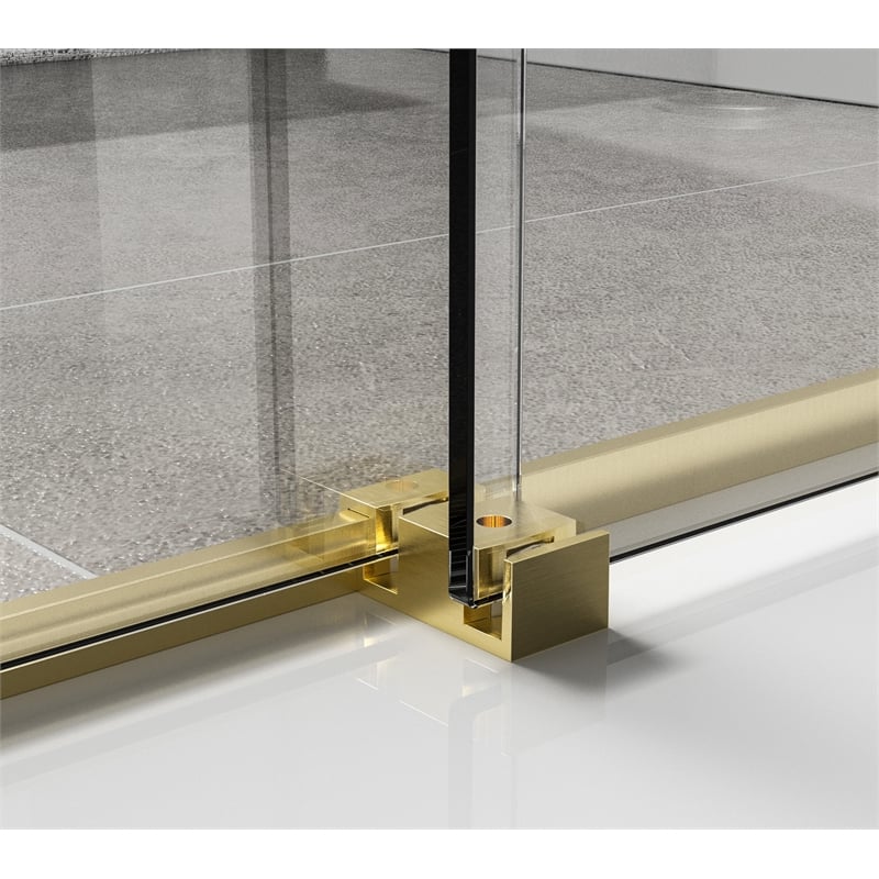 Elegant Kitchen and Bath Hamilton Frameless Aluminum Shower Door in Gold